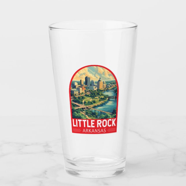 Verre Emblème d'art de voyage de Little Rock Arkansas (Devant)