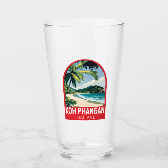 Verre Emblème d'art de voyage Koh Phangan Thaïlande (Devant)