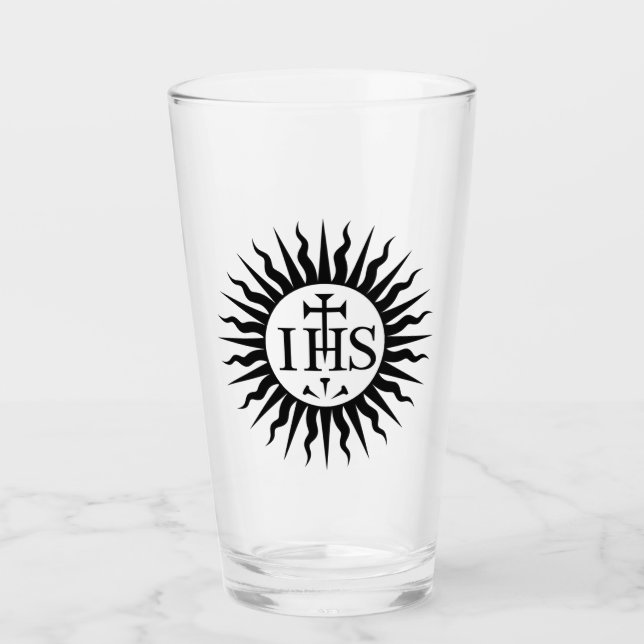 Verre Emblème de la Compagnie de Jésus Monogramme (Devant)