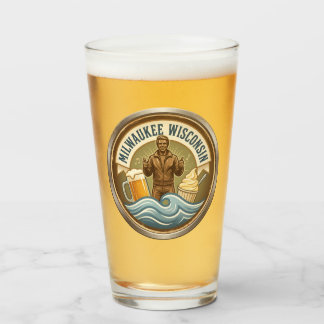 Verre Emblème de Milwaukee Wisconsin - Fonz en bronze