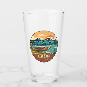 Verre Emblème de pêche nautique de Bass Lake California