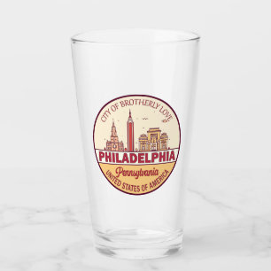 Verre Emblème de Philadelphie Pennsylvania City Skyline