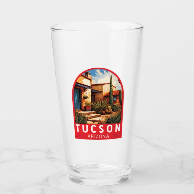 Verre Emblème de Tucson Arizona Travel Art (Devant)