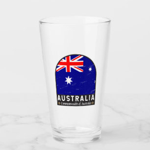 Verre Emblème du drapeau australien Vintage
