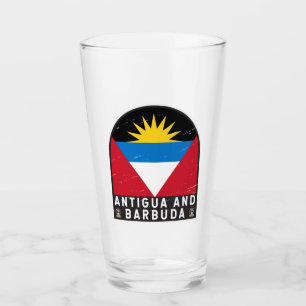 Verre Emblème du drapeau d'Antigua-et-Barbuda Vintage en