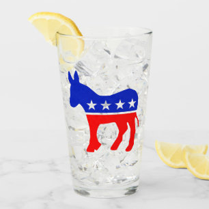 Verre Emblème politique du parti démocratique (âne)