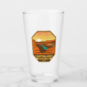 Verre Emblème rétro du Sunset du Parc national des Canyo