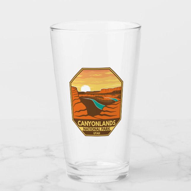 Verre Emblème rétro du Sunset du Parc national des Canyo (Devant)