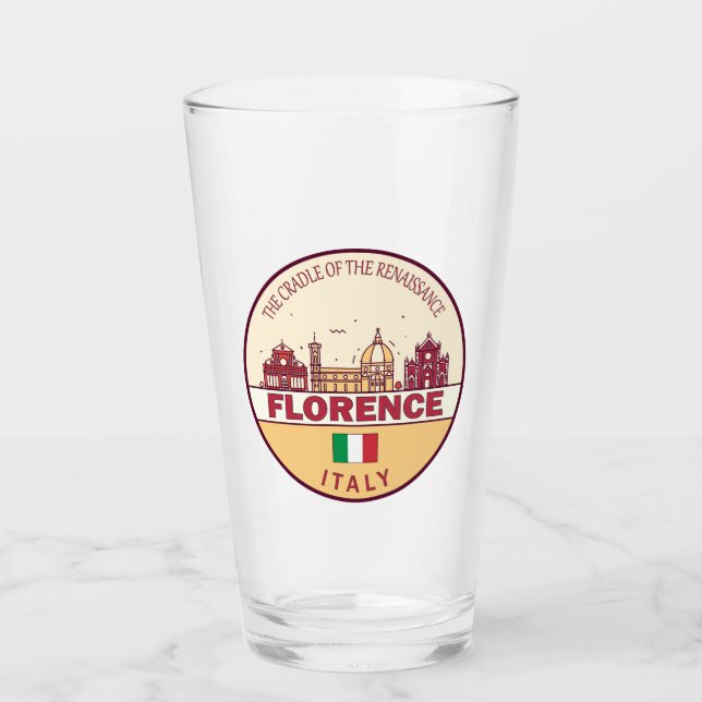 Verre Emblème Skyline de Florence Italie (Devant)