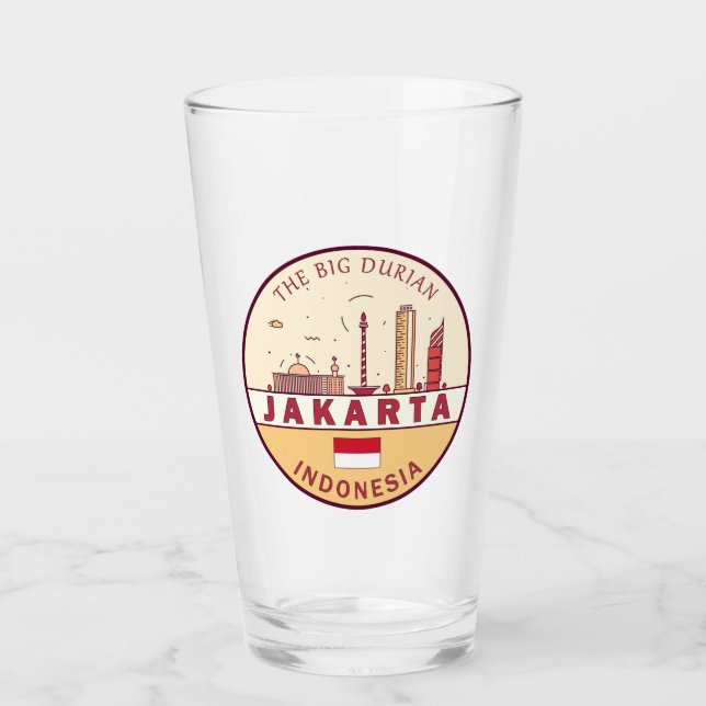 Verre Emblème Skyline de Jakarta Indonesia City (Devant)