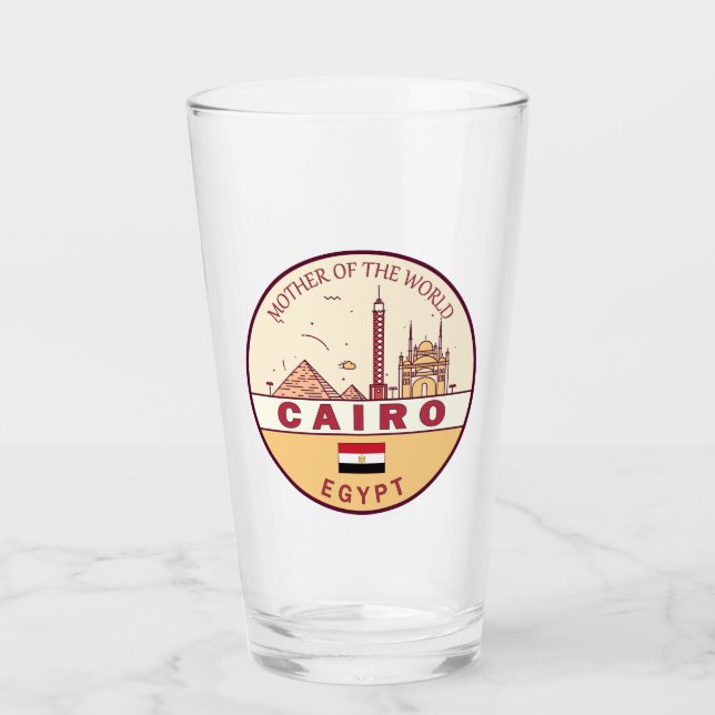 Verre Emblème Skyline de la ville du Caire (Devant)