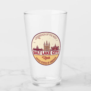 Verre Emblème Skyline de Salt Lake City Utah City