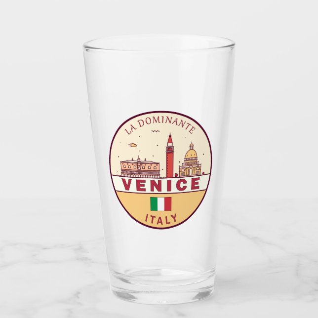 Verre Emblème Skyline de Venise Italie (Devant)