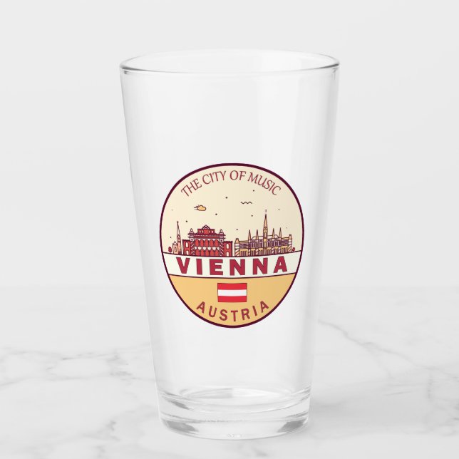 Verre Emblème Skyline de Vienne Autriche (Devant)