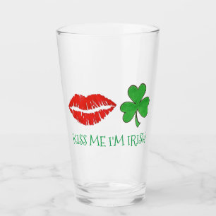Verre Embrasse-moi Je suis Irlandais Shamrock Vert lèvre