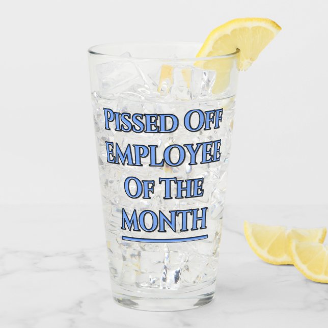 Verre Employé Du Mois Humour (Dos glace)