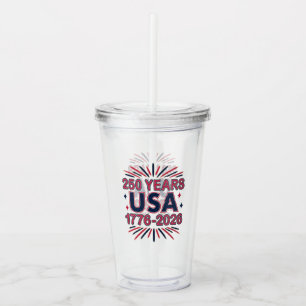 Verre En Acrylique 250 ans USA Semiquinentenaire 1776-2026