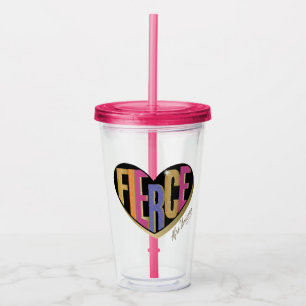 Verre En Acrylique Afro Unicorn Fierce Heart Design