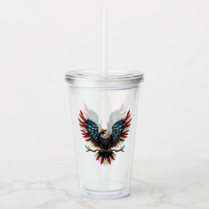 Verre En Acrylique Aigle rustique patriotique américain/américain cha