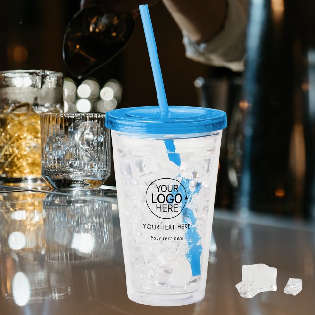 Verre En Acrylique Ajouter Votre Logo Typographie Simple (Add Your Logo Simple Typography Acrylic Tumbler)
