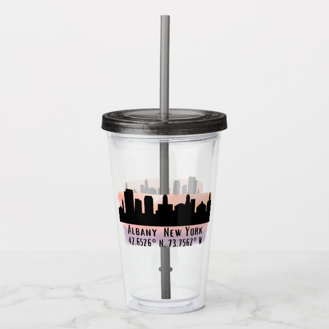 Verre En Acrylique Albany NY City Skyline (Devant)