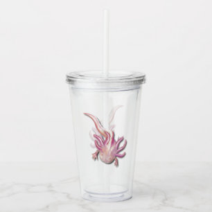 Verre En Acrylique Albino Axolotl "Poisson de promenade" Art