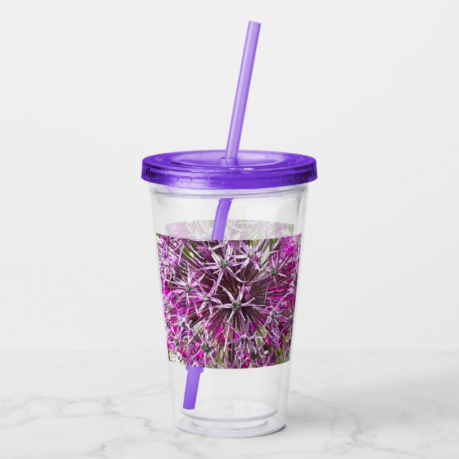 Verre En Acrylique Allium & Fleurs d'été (Dos)