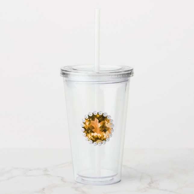 Verre En Acrylique Amber Gemstone et Pearls (Devant)