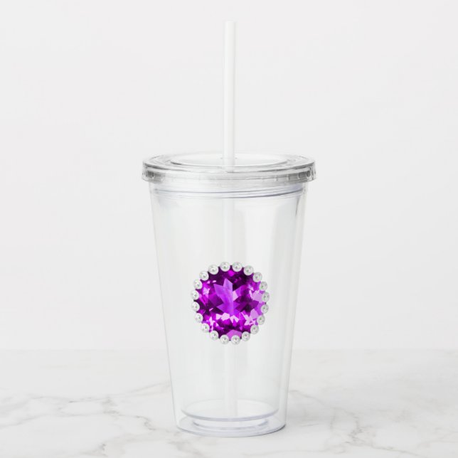 Verre En Acrylique Améthyste et perles (Devant)