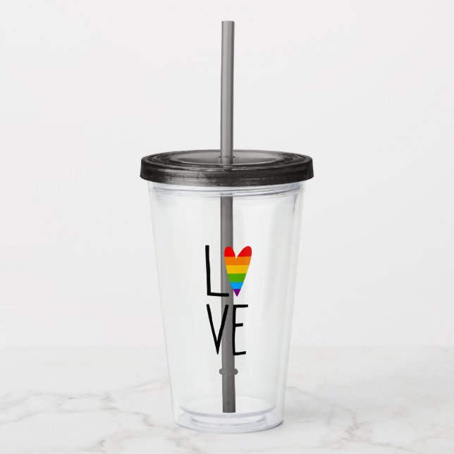 Verre En Acrylique Amour arc-en-ciel (Devant)