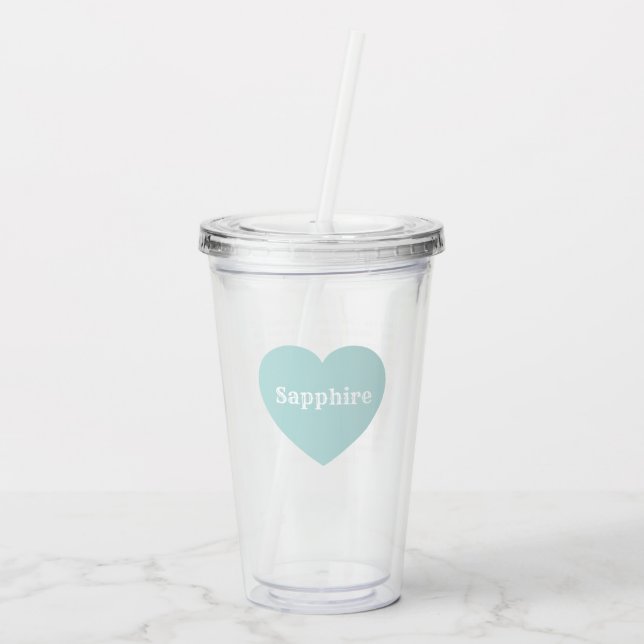 Verre En Acrylique Amour multilingue - Bleu Mint Tumbler Acrylique (Dos)