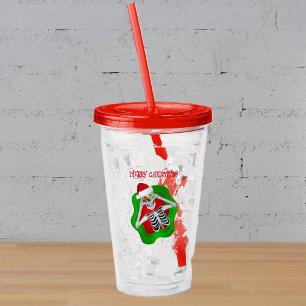 Verre En Acrylique Amusants Joyeux Noël Squelette Ornements Splatz