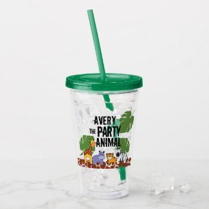 Verre En Acrylique Animaux de fête personnalisés Safari Givaway