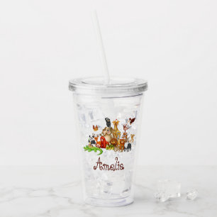 Verre En Acrylique Animaux personnalisés pour enfants 