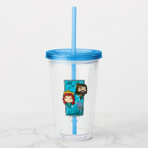 Verre En Acrylique Aquaman   Chibi Mera et graphique sous-marin
