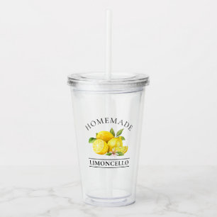Verre En Acrylique Aquarelle Citrons Limoncello fait maison