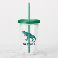 Aquarelle Dinosaure Kids Personnalisé Dino Vert