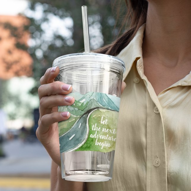 Verre En Acrylique Aquarelle Nature Commençons la prochaine aventure (Créateur téléchargé)