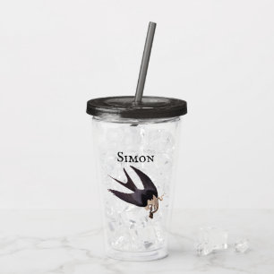 Verre En Acrylique Avaler Queue Hawk avec Serpent Vintage Audubon