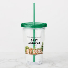 Verre En Acrylique Baby shower Boy Woodland