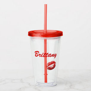 Verre En Acrylique Baisers en rouge