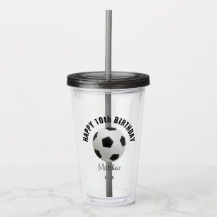 Verre En Acrylique Balle de football fête d'anniversaire Favoriser