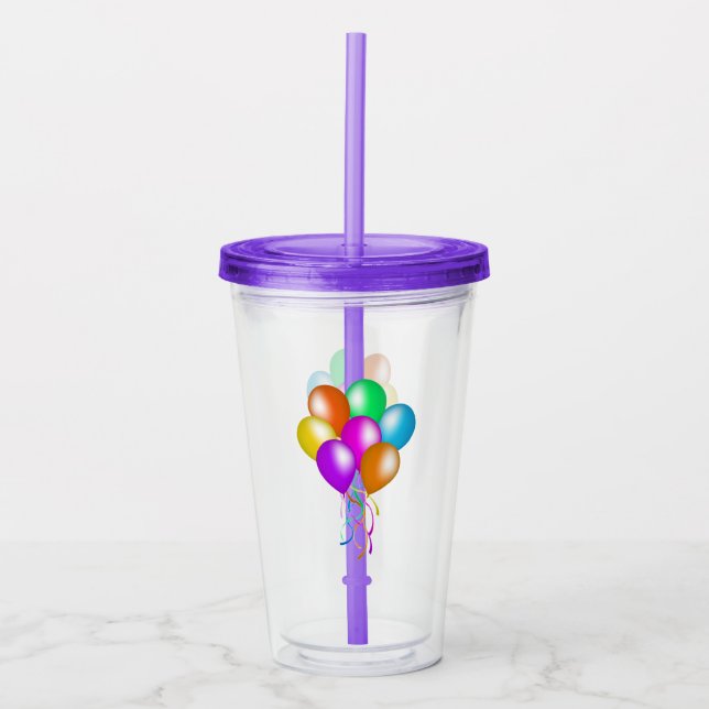 Verre En Acrylique Ballons lumineux vibrants Couleurs (Devant)