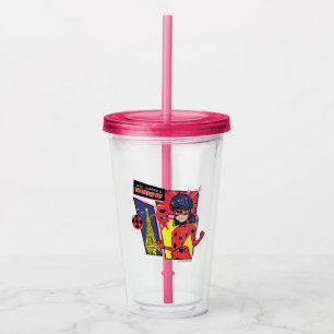 Verre En Acrylique Bande dessinée Miraculaire Ladybug Parisienne