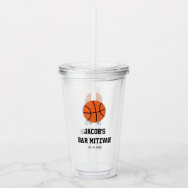 Verre En Acrylique Barre de basket Mitzvah Personnalisé