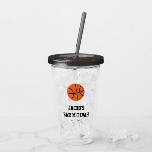 Verre En Acrylique Barre Mitzvah de basket-ball personnalisé