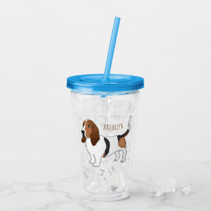 Verre En Acrylique Basset hound dessin de chien
