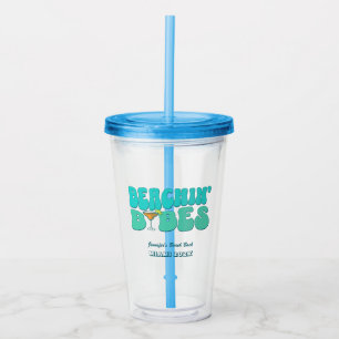 Verre En Acrylique Beach Bachelorette Party Super plage Babes