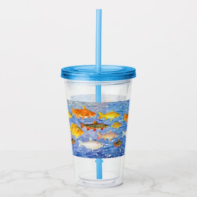 Verre En Acrylique Beaucoup de poissons dans la mer (Devant)