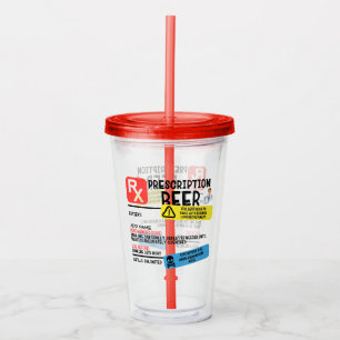 Verre En Acrylique Bière d'ordonnance amusante